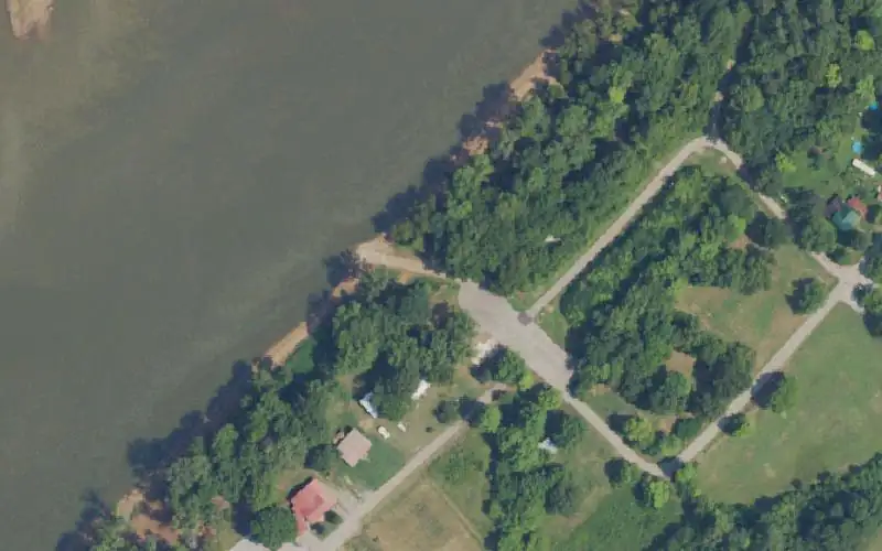 Aerial photo of the area around Rumsey Ramp, McLean County