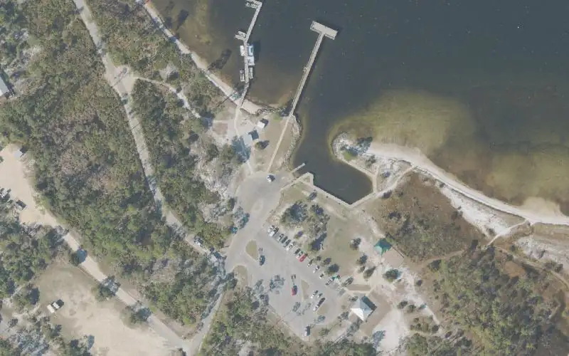 Aerial photo of the area around Saint Andrews State Park - Boat Ramp, Bay County