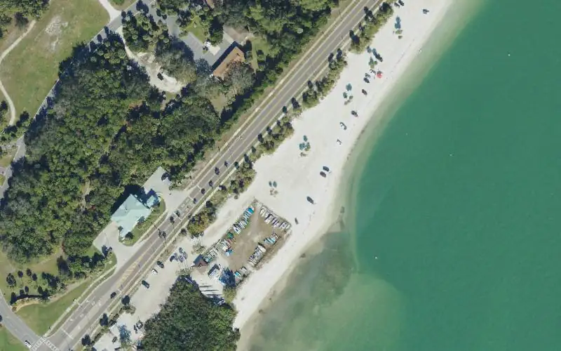 Aerial photo of the area around Sand Key Park - Sail Craft Launch Beach, Pinellas County