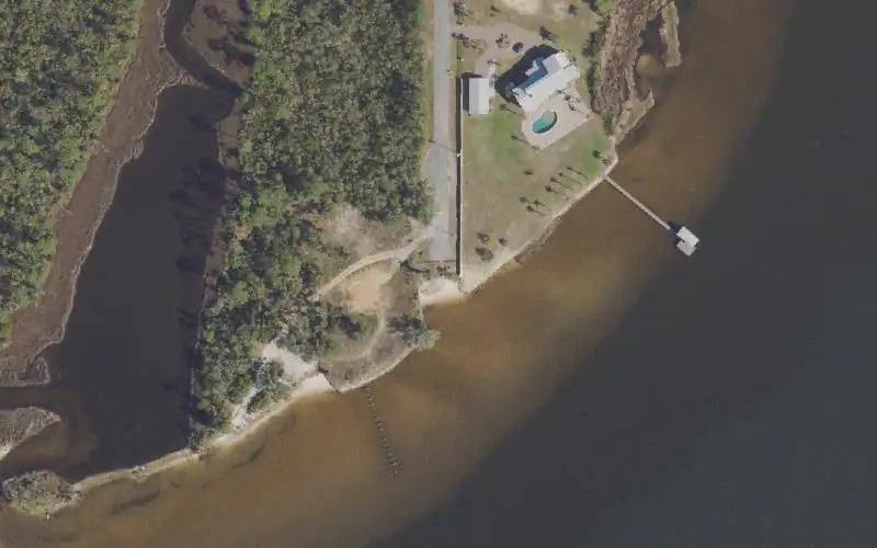 Aerial photo of the area around Sandra Road Road Paddlecraft Access, Bay County