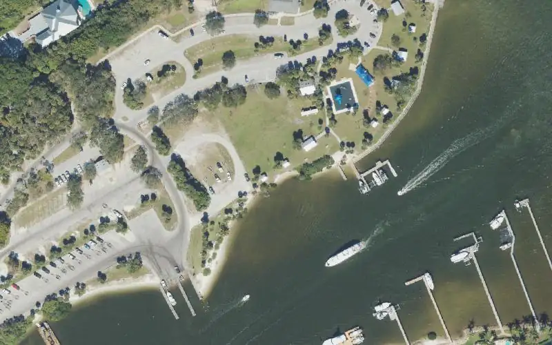 Aerial photo of the area around Sandsprit Park - Manatee Pocket Kayak Beach, Martin County