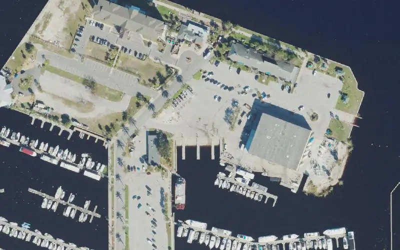 Aerial photo of the area around Sanford Marina Island Boat Ramp, Seminole County