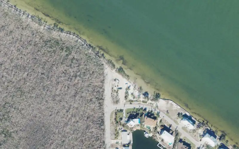 Aerial photo of the area around Sanibel Bock Peace Park Kayak Access (Resident Parking Only), Lee County