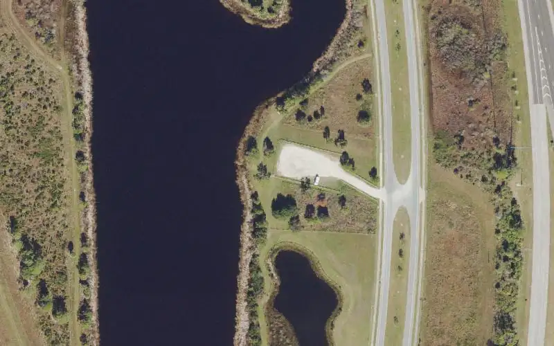 Aerial photo of the area around Scherer Thaxton Preserve Kayak Launch, Sarasota County