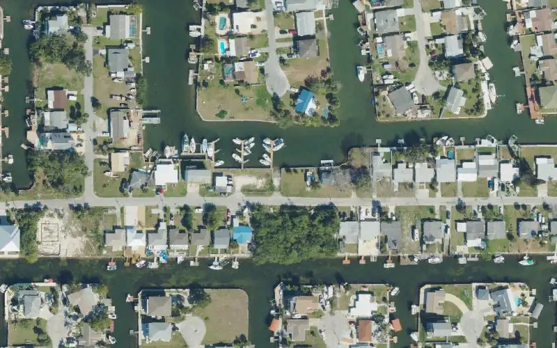 Aerial photo of the area around Sea Ranch Marina (No Parking for Boat Trailers on Premises.), Pasco County