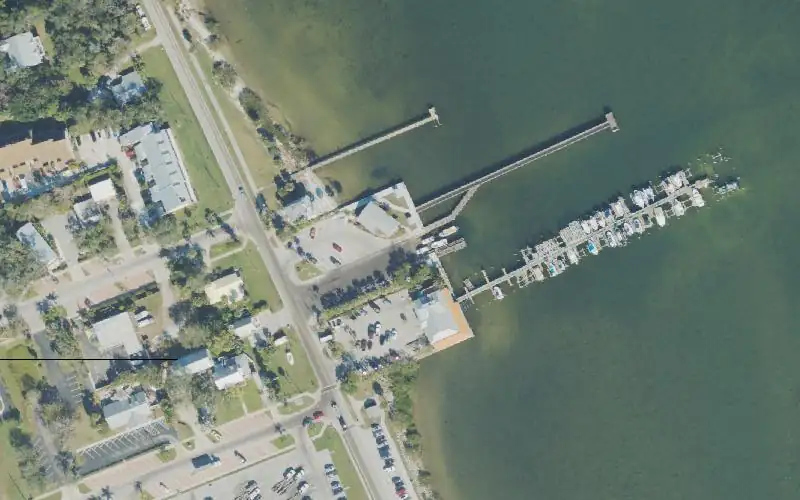 Aerial photo of the area around Sebastian Municipal Yacht Club, Indian River County