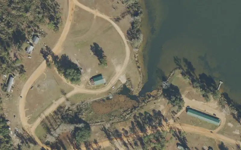 Aerial photo of the area around Seminole Lodge - Marina, Motel and Campground, Jackson County