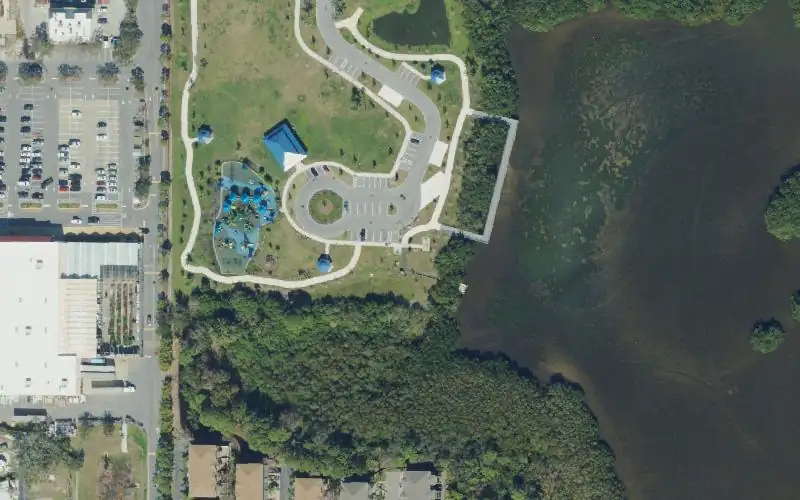 Aerial photo of the area around Seminole Waterfront Park - Paddlecraft Launch, Pinellas County