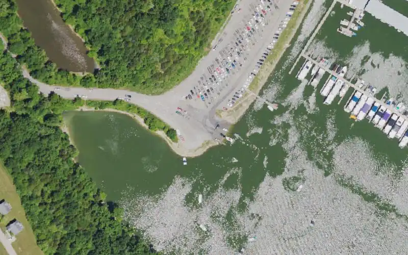Aerial photo of the area around Settlers Trace, Spencer County