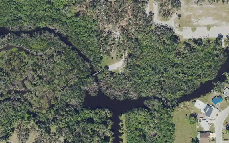 Aerial photo of the area around Shady Oaks Park (Ft. Myers) Kayak Launch, Lee County