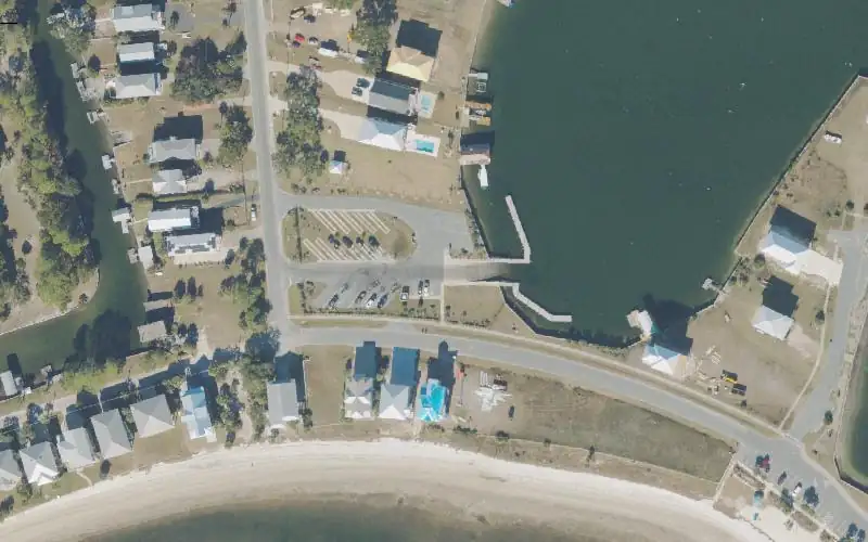 Aerial photo of the area around Shell Point Public Boat Ramp, Wakulla County