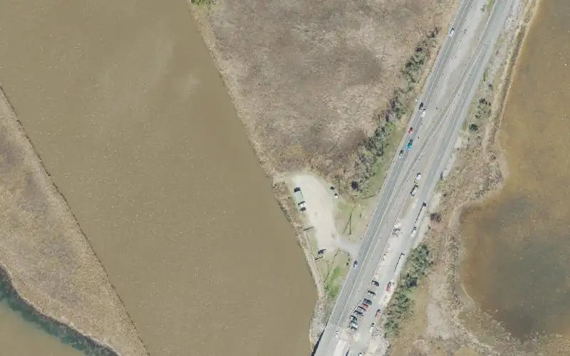 Aerial photo of the area around Simpson River Fishing Pier and Canoe Launch, Santa Rosa County