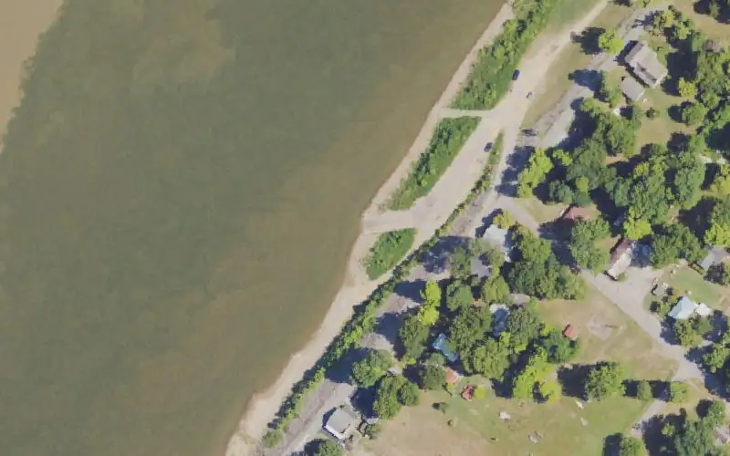 Aerial photo of the area around Smithland Ramp, Livingston County