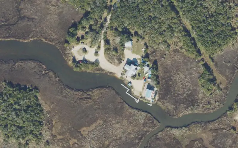 Aerial photo of the area around Spring Warrior Fish Camp, Taylor County