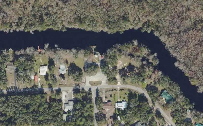 Aerial photo of the area around Spruce Public Boat Ramp, Citrus County