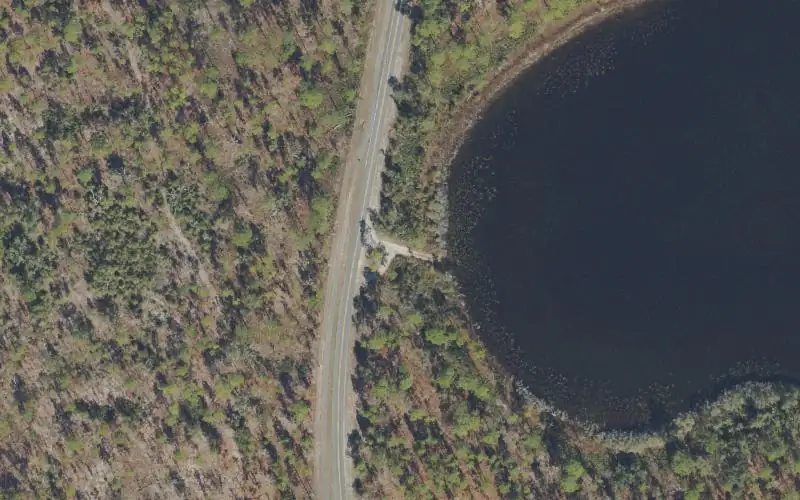 Aerial photo of the area around St. Marks National Wildlife Refuge - Renfro Lake Primitive Access, Wakulla County
