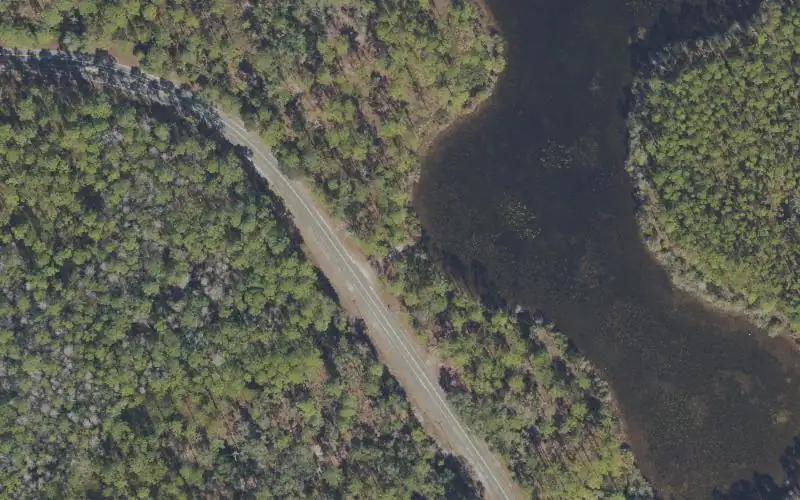 Aerial photo of the area around St. Marks National Wildlife Refuge - Small Lake north of Renfro - Primitive Access, Wakulla County