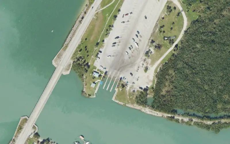Aerial photo of the area around Stan Blum Memorial Boat Ramp, St. Lucie County