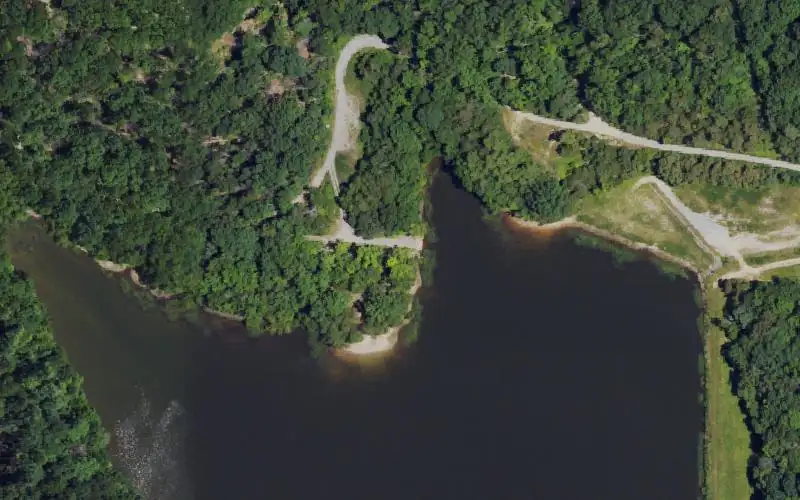 Aerial photo of the area around Stanford City Reservoir Ramp, Lincoln County