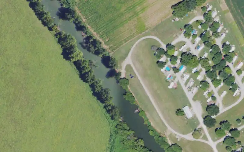 Aerial photo of the area around Still Waters Boat Ramp, Franklin County