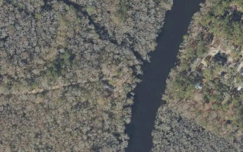 Aerial photo of the area around Strickland Landing Park and Boat Ramp, Washington County