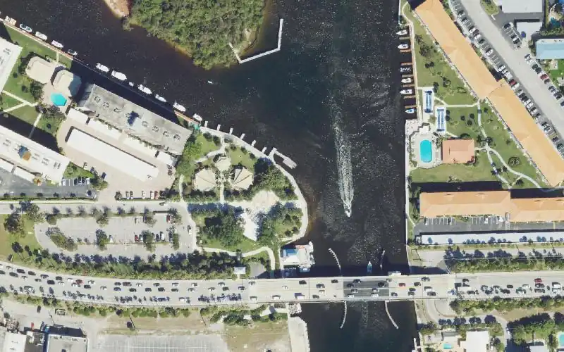 Aerial photo of the area around Sullivan Park Kayak Launch Dock, Broward County