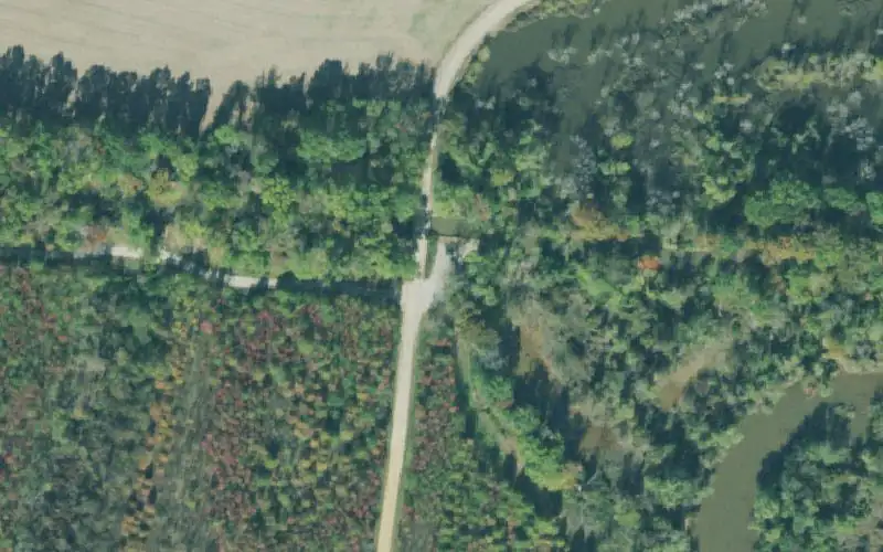 Aerial photo of the area around Sulphur Wells Road White Oak Canal Boat Ramp, Hardin County