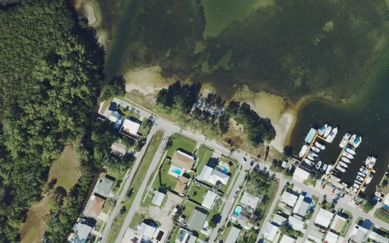 Aerial photo of the area around Sunny Shores Park - Kayak Access, Manatee County