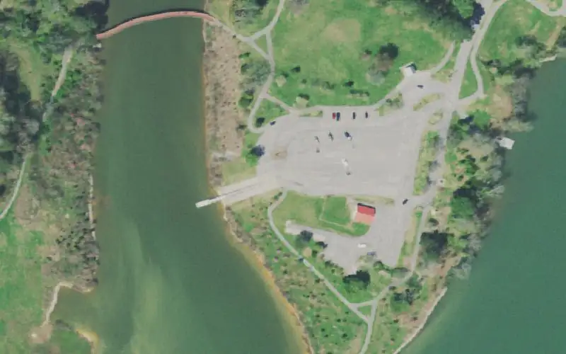 Aerial photo of the area around Swan Pond, Roane County
