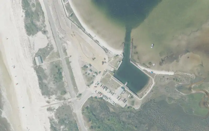 Aerial photo of the area around T. H. Stone Memorial St. Joseph Peninsula State Park - Boat Ramp and Kayak Access, Gulf County