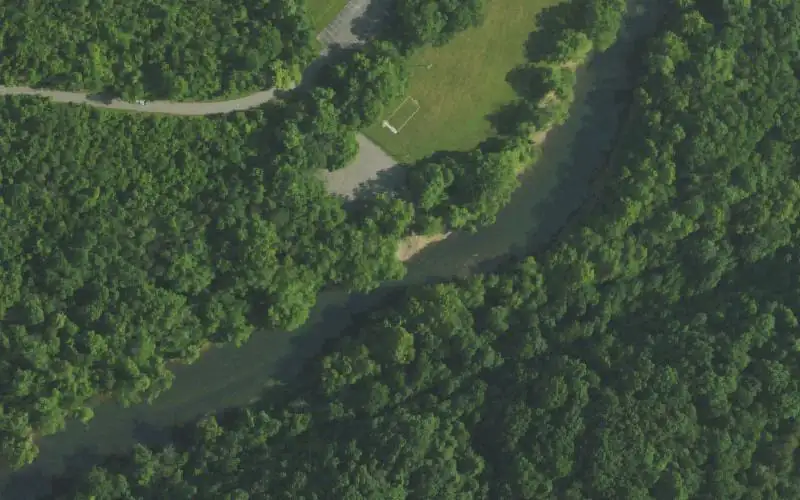 Aerial photo of the area around Tailwater Ramp, Taylor County