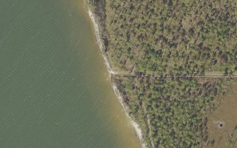 Aerial photo of the area around Tate's Hell State Forest - Miller Landing Day Use Area Canoe Access, Franklin County