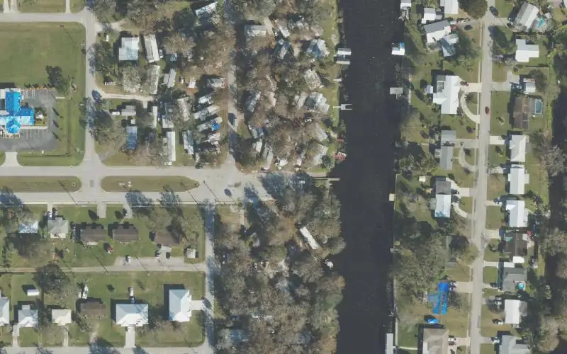 Aerial photo of the area around Taylor Creek at 4th Street (near State Road 70), Okeechobee County