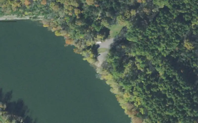 Aerial photo of the area around Taylor's Landing, Trousdale County