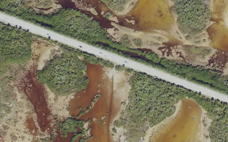 Aerial photo of the area around Ten Thousand Islands N.W.R - Waterfowl Hunting Trail #3, Collier County