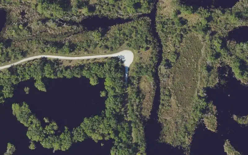 Aerial photo of the area around Tenoroc FMA - Lake 10 Canoe Slide, Polk County