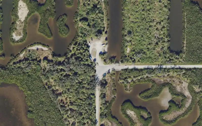Aerial photo of the area around Terra Ceia Preserve State Park - Bishop Harbor Primitive Ramp, Manatee County