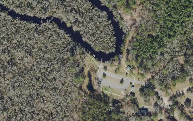 Aerial photo of the area around Thomas Creek Preserve Kayak Launch Dock, Duval County