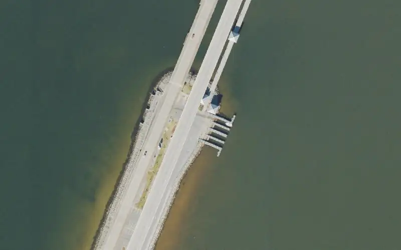 Aerial photo of the area around Thomas Pilcher Park on the Clyde B. Wells Bridge - Boat Ramp, Walton County