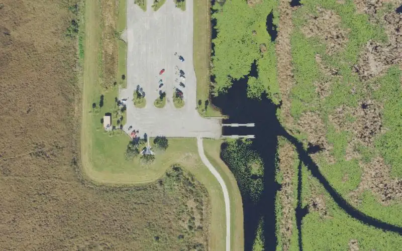 Aerial photo of the area around Three Forks Marsh - Thomas O. Lawton Recreation Area Area Boat Ramp, Brevard County