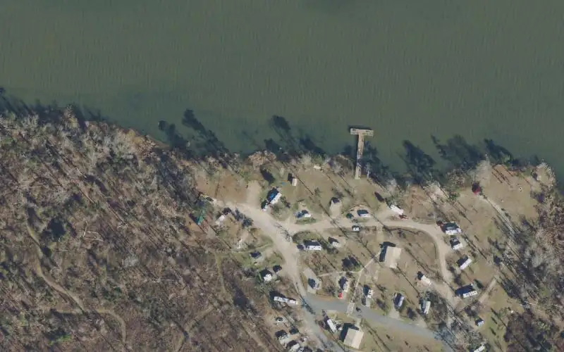 Aerial photo of the area around Three Rivers State Park - Campground Canoe Launch (Campers Only), Jackson County