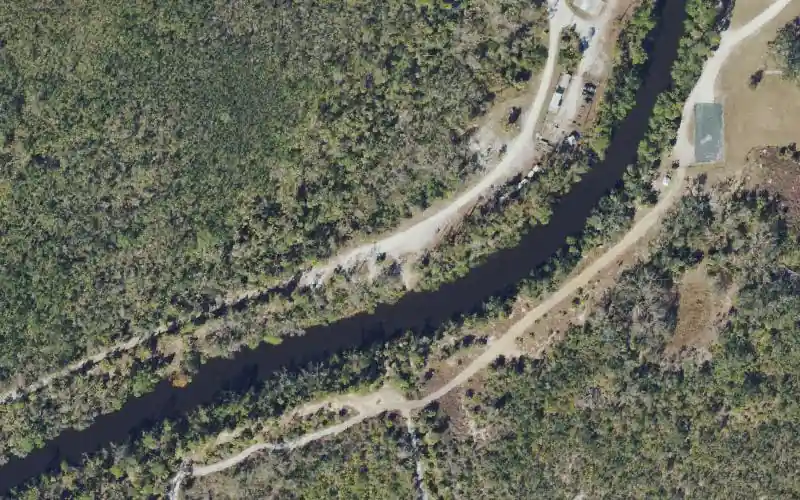 Aerial photo of the area around Tippecanoe Environmental Park - Canoe and Kayak Launch, Charlotte County