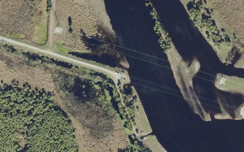Aerial photo of the area around Tosohatchee Wildlife Management Area - Long Bluff Canoe/Kayak Access, Orange County