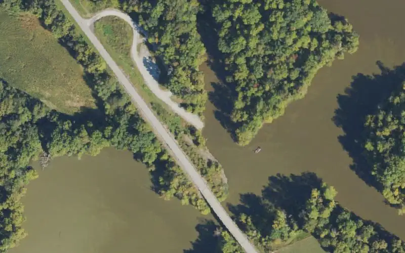 Aerial photo of the area around Town Creek Ramp, Breckinridge County