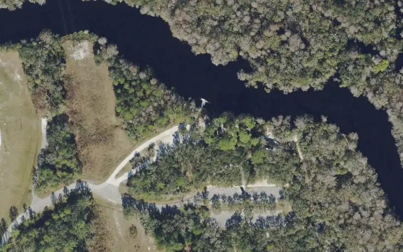 Aerial photo of the area around Trout Creek Park Canoe Launch, Hillsborough County