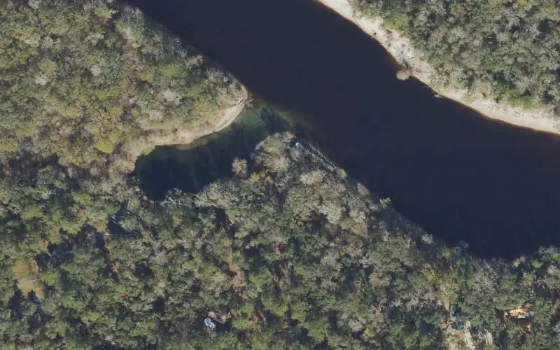 Aerial photo of the area around Troy Spring State Park - Canoe Launch, Lafayette County