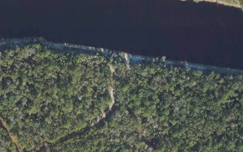 Aerial photo of the area around Troy Springs Conservation Area - Ruth Springs Tract - East Canoe Access, Lafayette County