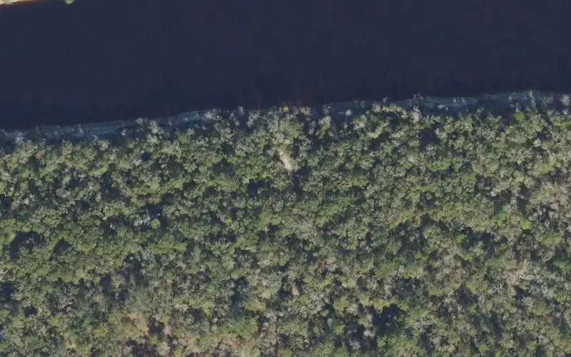 Aerial photo of the area around Troy Springs Conservation Area - Ruth Springs Tract - Loop Road Canoe Access, Lafayette County