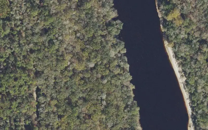 Aerial photo of the area around Troy Springs Conservation Area - Walker Tract - Canoe Launch, Lafayette County
