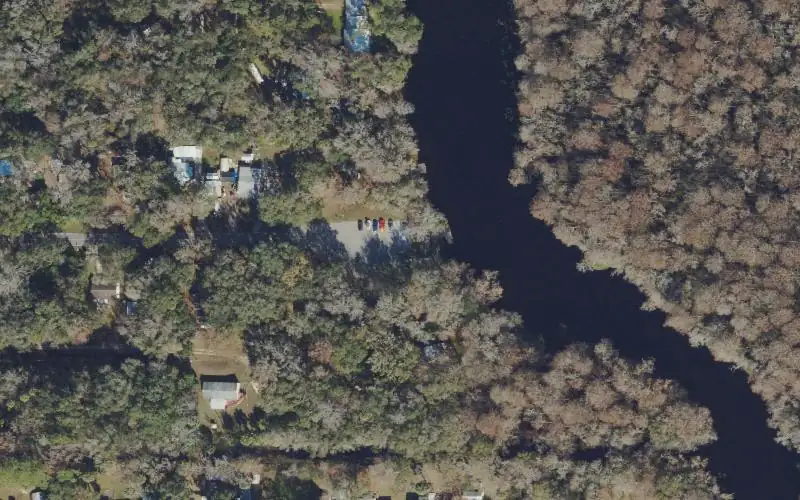 Aerial photo of the area around Turner Camp Road Public Boat Ramp, Citrus County
